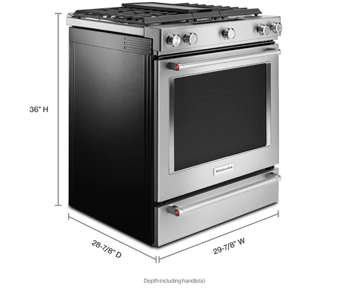 Stainless Steel KitchenAid® 30-Inch 5-Burner Dual Fuel Convection Front Control Range With Baking Drawer